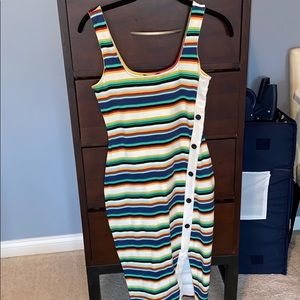 Express stripped body con dress
